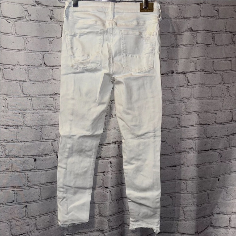 American Eagle NE(x)T Level Hi-Rise Jegging Crop Denim Jeans White Size 6 - Picture 3 of 7